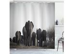Abakuhaus Tenda Da Doccia Grigia, Tropic Wildlife Safari, Impermeabile, Inclusi 12 Anelli, Resistente A Batteri E Muffe, 175 X 200 Cm, Grigia