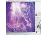 Abakuhaus Tenda Da Doccia Paesaggio, Nuvole Pesanti Sunlights, Resistente A Batteri E Muffe, Incl. 12 Ganci Lavabile Elegante Stampa Digitale, 175 X 180 Cm, Viola E Bianco