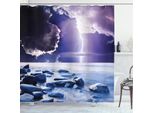 Abakuhaus Tenda Da Doccia Naturale, Paesaggio Mystic Dark Sky, Opaca, Incl. 12 Anelli, Resistente A Batteri E Muffe, 175 X 240 Cm, Blu Lilla