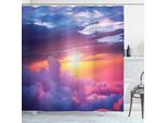 Abakuhaus Tenda Da Doccia Paesaggio, Tramonto Cielo E Nuvole, In Tessuto Incl. 12 Ganci Stampa Digitale Colori Resistenti Lunga Durata Resistente Ai Batteri, 175 X 220 Cm, Blu-Giallo-Viola