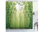Abakuhaus Tenda Da Doccia Verde, Alberi Di Bambù Nella Foresta, Opaca, Incl. 12 Anelli, Resistente A Batteri E Muffe, 175 X 240 Cm, Verde