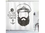 Abakuhaus Tenda Da Doccia Anker, Cappello E Barba Seaman, Impermeabile, Inclusi 12 Anelli, Resistente A Batteri E Muffe, 175 X 220 Cm, Marrone-Bianco