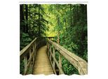 Abakuhaus Tenda Da Doccia Naturale, Parco, Scena Estiva, Panorama, Ecologia, Natura, Vacanza, Avventura, Set Di Decorazioni Per Il Bagno In Tessuto Con Ganci, 175X240 Cm, Verde Kaki