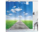 Abakuhaus Tenda Da Doccia Naturale, Prato, Sentiero Di Campagna, Acqua, Opaca, Incl. 12 Anelli, Resistente A Batteri E Muffe, 175 X 200 Cm, Verde, Marrone, Blu