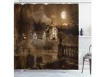 Abakuhaus Tenda Da Doccia Marrone, Casa Medievale, Impermeabile, Incl. 12 Anelli, Resistente A Batteri E Muffe, 175 X 240 Cm, Marrone