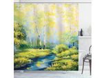 Abakuhaus Tenda Da Doccia Primaverile, Pastoral Wald Woods, Opaca, Incl. 12 Anelli, Resistente A Batteri E Muffe, 175 X 200 Cm, Verde Blu