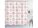 Abakuhaus Tenda Da Doccia Con Gufi, Uccelli, Stelle E Luna Pastello, Resistente Ai Batteri E Alla Muffa, Incl. 12 Ganci Lavabile Elegante Stampa Digitale, 175 X 180 Cm, Verde Mandorla Rosa Tan
