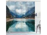 Abakuhaus Tenda Da Doccia Berg, Alpine Lake Sky Wald, Acqua Opaca Incl. 12 Anelli, Resistente A Batteri E Muffe, 175 X 200 Cm, Verde Blu Grigio