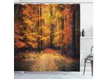 Abakuhaus Tenda Da Doccia Autunnale, Vivid Leaf Plant Eco, Impermeabile, Inclusi 12 Anelli, Resistente A Batteri E Muffe, 175 X 200 Cm, Arancione Marrone