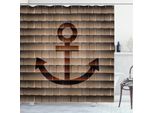 Abakuhaus Tenda Da Doccia Nautica, Ancora Marina, Opaca, Incl. 12 Anelli, Resistente A Batteri E Muffe, 175 X 200 Cm, Beige Marrone