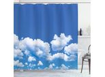 Abakuhaus Tenda Da Doccia Wolken, Scena Estiva Naturale, Opaca, Incl. 12 Anelli, Resistente A Batteri E Muffe, 175 X 200 Cm, Bianco E Blu