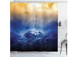 Abakuhaus Tenda Da Doccia Naturale, Big Bolt Hits Planet, Impermeabile, Inclusi 12 Anelli, Resistente A Batteri E Muffe, 175 X 200 Cm, Giallo/Blu