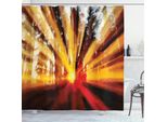 Abakuhaus Tenda Da Doccia Naturale, Tramonto Nella Foresta, Opaca, Incl. 12 Anelli, Resistente A Batteri E Muffe, 175 X 200 Cm, Giallo Arancione