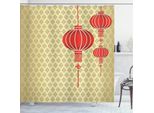 Abakuhaus Tenda Da Doccia Con Motivo Barocco Cinese, Impermeabile, Inclusi 12 Anelli, Resistente A Batteri E Muffe, 175 X 240 Cm, Giallo Terra E Rosso