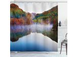 Abakuhaus Tenda Da Doccia Colorata, Lake Mountain Scenery, Opaca, Incl. 12 Anelli, Resistente A Batteri E Muffe, 175 X 200 Cm, Multicolore