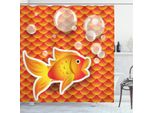 Abakuhaus Tenda Da Doccia Arancione, Cartoon Goldfish Blase, Opaca, Incl. 12 Anelli, Resistente A Batteri E Muffe, 175 X 240 Cm, Arancione Bruciato