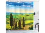 Abakuhaus Tenda Da Doccia Land, Rural Sunset In Italia, Impermeabile, Inclusi 12 Anelli, Resistente A Batteri E Muffe, 175 X 240 Cm, Blu Verde