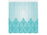 Abakuhaus Tenda Da Doccia Turchese, Stile Retrò Medievale Europeo Vittoriano Con Stampa Artistica Royal Pale, Set Decorativo Per Bagno In Tessuto Con Ganci, 175X240 Cm, Blu