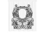 Abakuhaus Tenda Da Doccia Vittoriana, Antica Cornice Vittoriana Con Due Uomini E Due Donne, Arte Barocca Antica, Tessuto Set Decorativo Per Bagno Con Ganci, 175X240 Cm, Bianco E Nero
