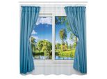 Abakuhaus Tenda Da Doccia Land, Vista Rurale Con Riflesso Della Finestra Nell'acqua, Albero Sul Lago In Estate, Tessuto Set Decorativo Per Bagno Con Ganci, 175X200 Cm, Verde Bianco Blu