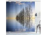 Abakuhaus Tenda Da Doccia Invernale, Lago Ghiacciato Nella Natura, Acqua Opaca Incl. 12 Anelli Resistente A Batteri E Muffe, 175 X 240 Cm, Marrone Blu