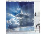 Abakuhaus Tenda Da Doccia Paesaggio, Raggi Di Sole Tra Le Nuvole, Acqua Opaca, Incl. 12 Anelli, Resistente A Batteri E Muffe, 175 X 240 Cm, Grigio Blu