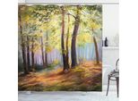 Abakuhaus Tenda Da Doccia Land, Primavera Nel Bosco Foglie, Resistente A Saponi, Batteri, Muffe E Acqua, Incl. 12 Ganci E Colori Resistenti, 175 X 180 Cm, Marrone Verde