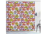 Abakuhaus Tenda Da Doccia Colorata, Elaborati Motivi A Pois Con Gufi, Impermeabile, Inclusi 12 Anelli, Resistente A Batteri E Muffa, 175 X 200 Cm, Multicolore