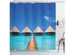 Abakuhaus Tenda Da Doccia Tropicale, Maldive Acqua Cristallina, Acqua Opaca Incl. 12 Anelli Resistente A Batteri E Muffe, 175 X 240 Cm, Turchese Azzurro