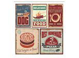 Abakuhaus Tenda Da Doccia Retrò, Insegne Nostalgiche In Latta E Stampa Con Motivi Gastronomici Messicani In Stile Vintage Con Logo Pubblicitario, Set Decorativo Per Bagno In Tessuto Con Ganci, 175X240 Cm, Multicolore