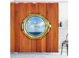 Abakuhaus Tenda Da Doccia Nautica, Nave A Vela D'epoca, In Tessuto, Incl. 12 Ganci, Stampa Digitale, Colori Resistenti, Lunga Durata, Resistente Ai Batteri, 175 X 180 Cm, Arancione Scuro, Giallo, Azzurro