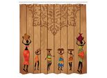 Abakuhaus Tenda Da Doccia Africana, Immagini Di Ragazze Africane Antiche Su Concetto Artistico Vintage Etnico Femminile, Set Decorativo Per Bagno In Tessuto Con Ganci, 175X240 Cm, Multicolore