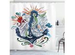 Abakuhaus Tenda Da Doccia Colorata, Ancora Con Sole, Acqua, Opaca, Incl. 12 Anelli, Resistente A Batteri E Muffe, 175 X 240 Cm, Multicolore