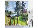 Abakuhaus Tenda Da Doccia Naturale, Giardino Sul Retro - Primavera, In Tessuto, Incl. 12 Ganci, Stampa Digitale, Colori Resistenti, Lunga Durata, Resistente Ai Batteri, 175 X 220 Cm, Multicolore
