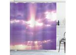 Abakuhaus Tenda Da Doccia Paesaggio, Cielo Nuvoloso Romantico, Acqua Opaca, Incl. 12 Anelli, Resistente A Batteri E Muffe, 175 X 240 Cm, Bianco Lilla