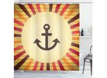 Abakuhaus Tenda Da Doccia Anchor, Pop Art Segeln Anchor, Stampa Digitale Moderna Con 12 Ganci Su Tessuto Resistente All'acqua E Ai Batteri, 175 X 220 Cm, Crema Rosso Arancione