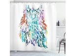 Abakuhaus Tenda Da Doccia Colorata, Federn Augen Vision, Impermeabile, Incl. 12 Anelli, Resistente A Batteri E Muffe, 175 X 240 Cm, Multicolore