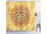 Abakuhaus Tenda Da Doccia Safari, Leone Zodiaco Astrologia, Acqua Opaca Incl. 12 Anelli Resistente A Batteri E Muffe, 175 X 200 Cm, Giallo Arancione