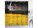 Abakuhaus Tenda Da Doccia Naturale, Temporale Sul Prato, Acqua Opaca, Incl. 12 Anelli, Resistente A Batteri E Muffe, 175 X 240 Cm, Giallo Verde Viola