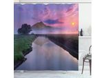 Abakuhaus Tenda Da Doccia Paesaggio, Misty Sonnenaufgang Sunnny Sky, Acqua Opaca Incl. 12 Anelli, Resistente A Batteri E Muffe, 175 X 240 Cm, Multicolore