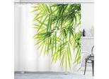 Abakuhaus Tenda Da Doccia Verde, Foglia Di Bambù, Opaca, Incl. 12 Anelli, Resistente A Batteri E Muffe, 175 X 240 Cm, Verde Bianco