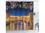 Abakuhaus Tenda Da Doccia Con Vista Sulla Città, Panorama Notturno, Opaca, Incl. 12 Anelli, Resistente A Batteri E Muffe, 175 X 200 Cm, Giallo, Blu Navy, Viola