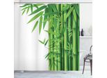 Abakuhaus Tenda Da Doccia Esotica, Moderne Decorazioni In Bambù, Impermeabile, Incluse 12 Anelle, Resistente A Batteri E Muffe, 175 X 200 Cm, Verde E Bianco
