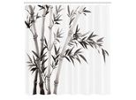 Abakuhaus Tenda Da Doccia In Bambù, Rinnovamento Tradizionale Della Saggezza Babus, Liberate La Vostra Energia Artdruck, Set Decorativo Per Bagno In Tessuto Con Ganci, 175X240 Cm, Grigio Bianco
