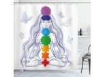 Abakuhaus Tenda Da Doccia Chakra, Yoga Meditazione Posizione Del Loto, Impermeabile, Incl. 12 Anelli, Resistente A Batteri E Muffe, 175 X 200 Cm, Multicolore