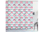 Abakuhaus Tenda Da Doccia Con Gufi, Occhi Floreali Atmosfera Positiva, Acqua Opaca Incl. 12 Anelli Lunga Durata Resistente A Batteri E Muffe, 175 X 200 Cm, Turchese Rosa