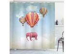 Abakuhaus Tenda Da Doccia Colorata, Pink Elephant In Sky, Impermeabile, Inclusi 12 Anelli, Resistente A Batteri E Muffe, 175 X 200 Cm, Multicolore