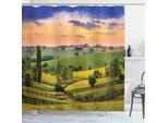 Abakuhaus Tenda Da Doccia Paesaggio, Paese Surreale, Acqua Opaca, Incl. 12 Anelli, Resistente A Batteri E Muffe, 175 X 240 Cm, Verde Blu Arancione