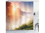 Abakuhaus Tenda Da Doccia Naturale, Nebulosa Montagna Sunbeams, In Tessuto, Incl. 12 Ganci, Stampa Digitale, Colori Resistenti, Lunga Durata, Resistente Ai Batteri, 175 X 220 Cm, Multicolore
