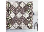Abakuhaus Tenda Da Doccia Retrò, Fiori Vintage Da Sposa, Stampa Digitale Su Tessuto, Incl. 12 Ganci, Resistente Al Lavaggio, Impermeabile E Antibatterica, 175 X 220 Cm, Marrone Beige